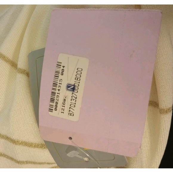 Exclusively Misook Metallic Striped Cardigan + Tank Gold Ivory NWT Petite Large - Picture 9 of 9